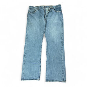 Levis 501 Jeans Mens 36x30 Blue Light Wash Straight Button Fly Cotton 38x30 Tag